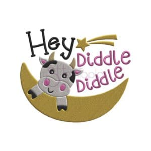 hey diddle diddle the cat and the fiddle embroidery design