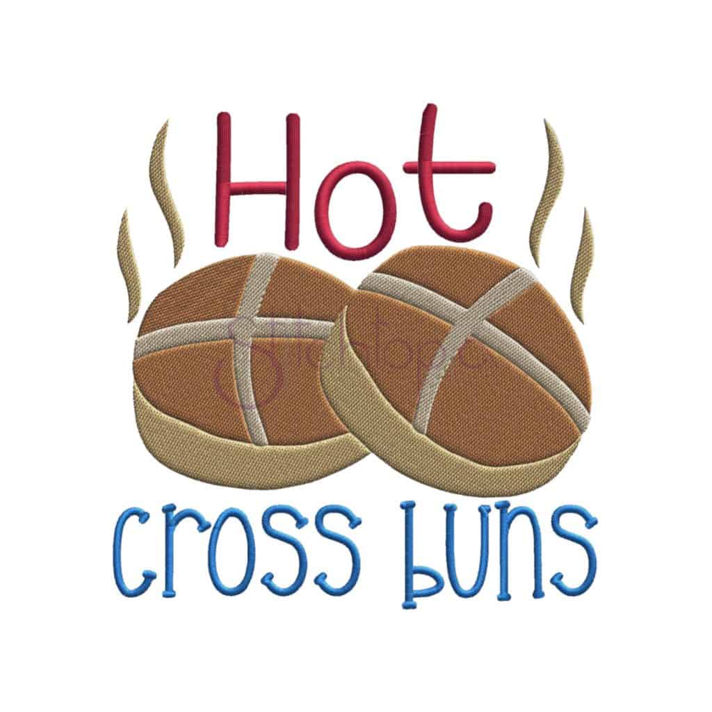 Nursery Rhymes Hot Cross Buns Embroidery Design - Stitchtopia