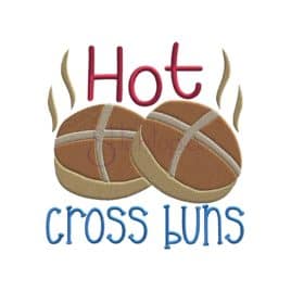 hot cross buns machine embroidery design