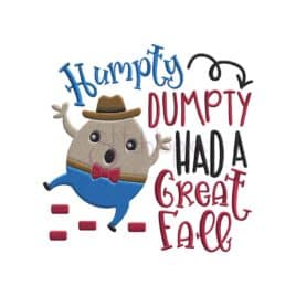 Nursery Rhymes Humpty Dumpty Embroidery Design