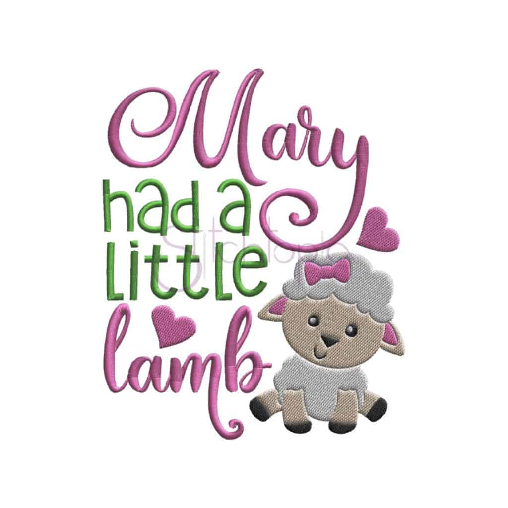 Nursery Rhymes Mary Had A Little Lamb Embroidery Design - Stitchtopia