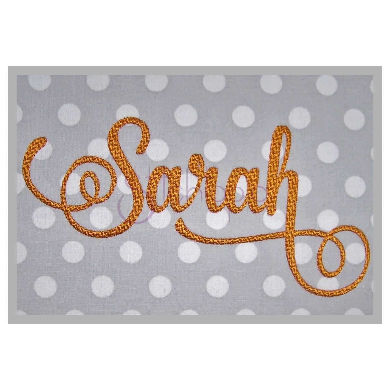 sarah 2 embroidery font