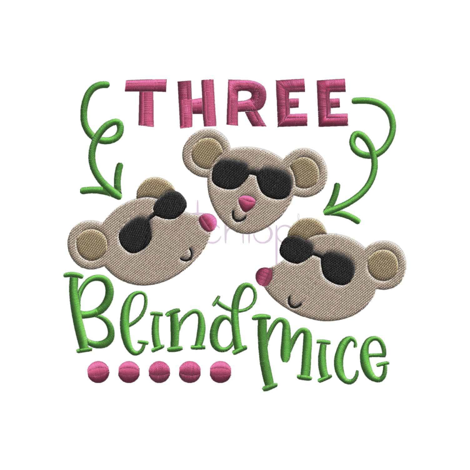 Three Blind Mice NR4 FREE US SHIPPING Nursery Rhyme Button LgSz