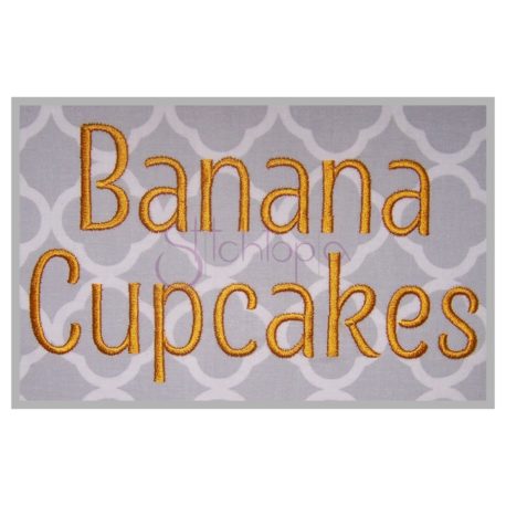 Stitchtopia Banana Cupcakes Embroidery Font Set c