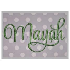 Mayah Embroidery Font #3 – .5″ 1″ 1.5″ 2″ 2.5″ 3″
