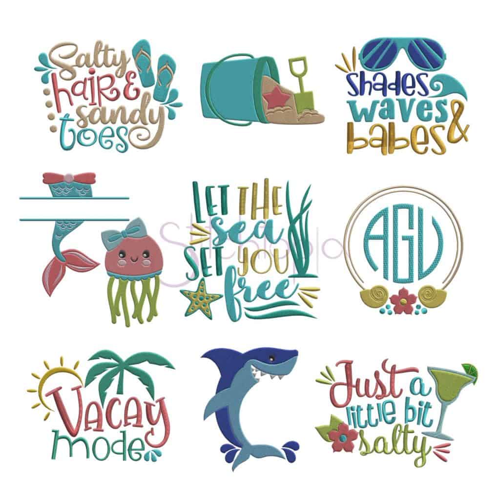 Beach Embroidery Designs Set - Stitchtopia