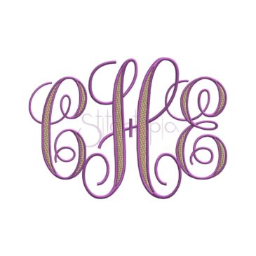 Elegant Filled Embroidery Monogram - 3