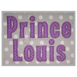 Prince Louis Applique Font – 2″ 3″ 4″