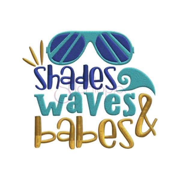 Shades Waves & Babes Embroidery Design - Stitchtopia