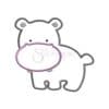 Baby Animals - Hippo Applique Design - Image 2