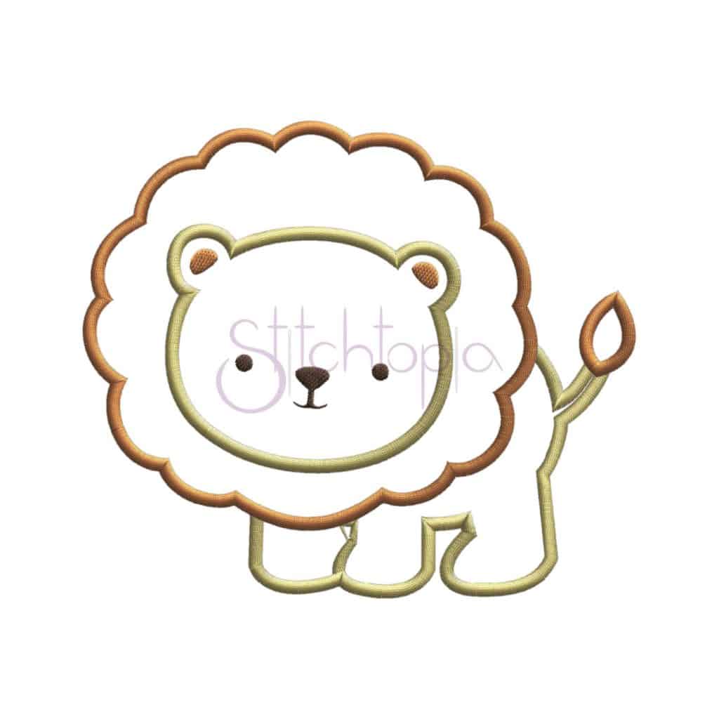 Baby Animals Lion Applique Design Stitchtopia