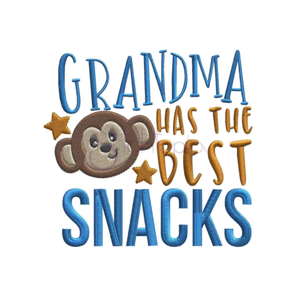 Grandma Has The Best Snacks Embroidery Design Stitchtopia