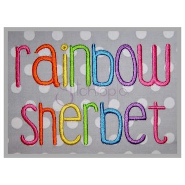 Rainbow Sherbet Embroidery Font - .75