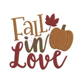 Fall in Love Embroidery Design