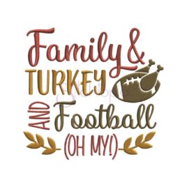 Family & Turkey and Football Embroidery Design