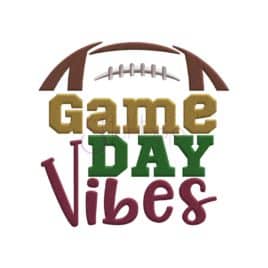 Game Day Vibes Embroidery Design