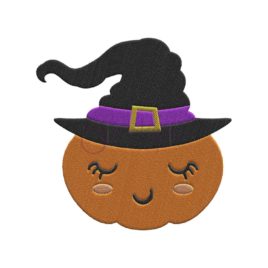 Witch Pumpkin Embroidery Design