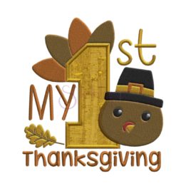 My First Thanksgiving Applique with Fabric
