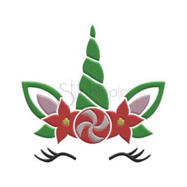 Christmas Unicorn Embroidery Design