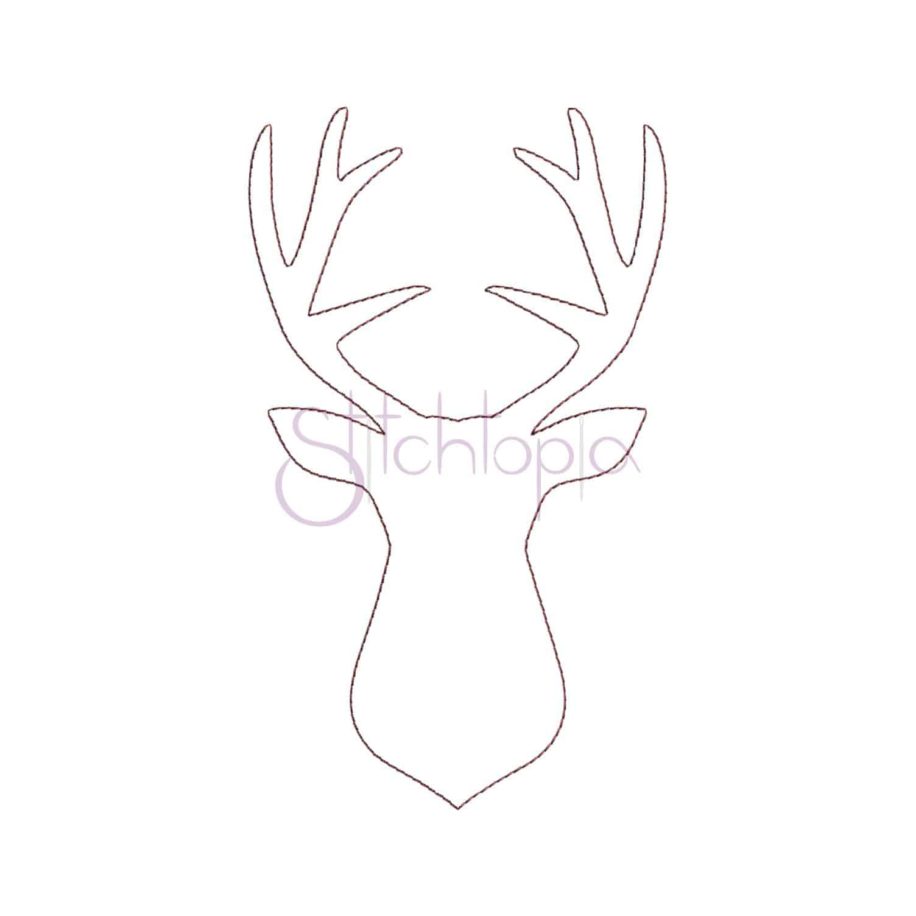 Deer Silhouette Bean Stitch Applique - Stitchtopia