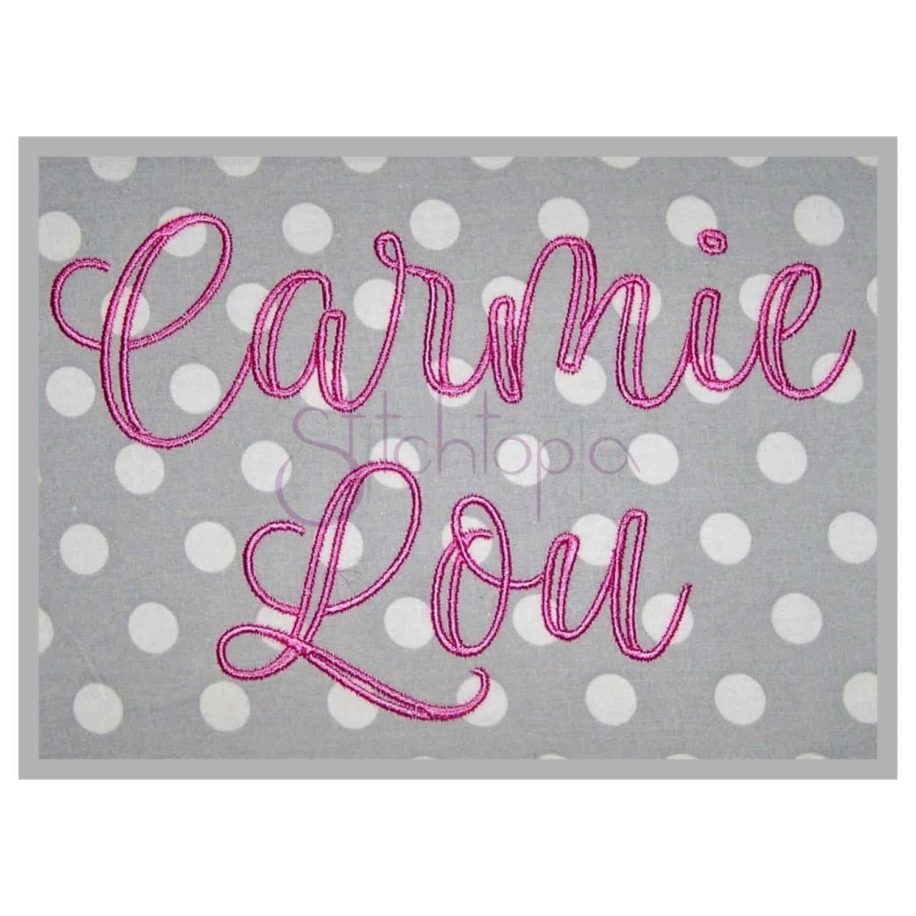 Carmie Lou Embroidery Font - 1