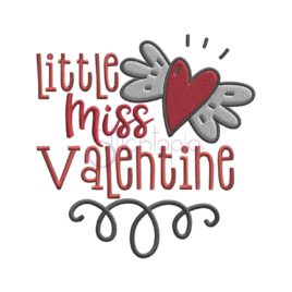 Little Miss Valentine Embroidery Design