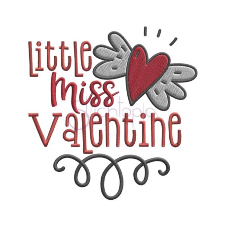 Stitchtopia & HoneybeeSVG Little Miss Valentine Embroidery Design