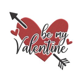 Be My Valentine Heart Embroidery Design