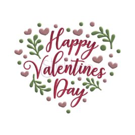Happy Valentine’s Day Heart Embroidery Design