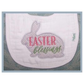 Easter Blessings Bunny Applique Design