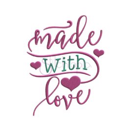 Made With Love Embroidery Design