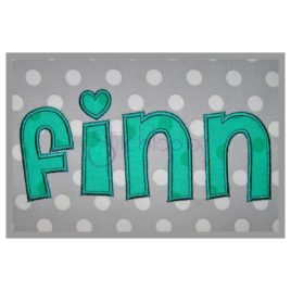 Finn Applique Font – 2″ 3″ 4″