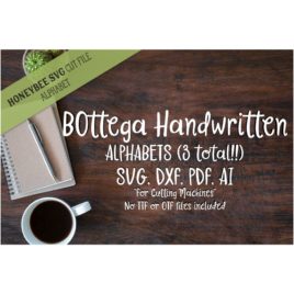 Bottega Handwritten Alphabet SVG Cut Files