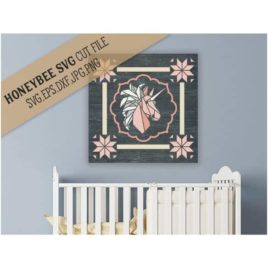 Unicorn Dreams Barn Quilt SVG Cut File