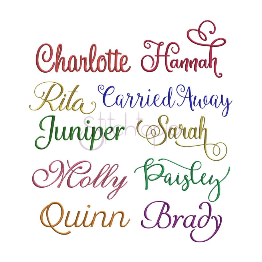 Script Embroidery Font Bundle - 10 Fonts - Stitchtopia