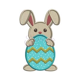 Bunny with Egg Applique Design