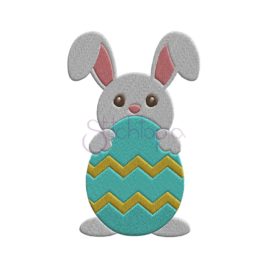 Bunny with Egg Embroidery Design