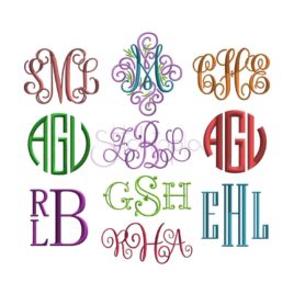 Monogram Embroidery Font Bundle – 10 Fonts