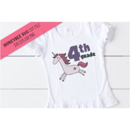 Fourth Grade Unicorn SVG Cut File