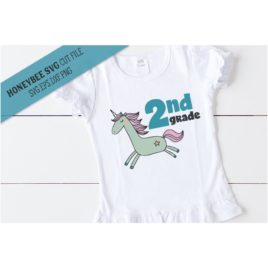 Second Grade Unicorn SVG Cut File