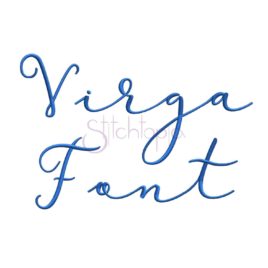 Virga Embroidery Font #1 – 1″ 1.5″ 2″ 2.5″, 3″