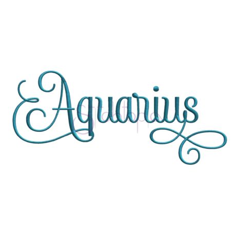 Stitchtopia Aquarius Embroidery Design - Word