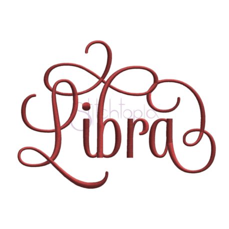 Stitchtopia Libra Embroidery Design - Word