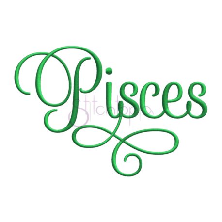 Stitchtopia Pisces Embroidery Design - Word