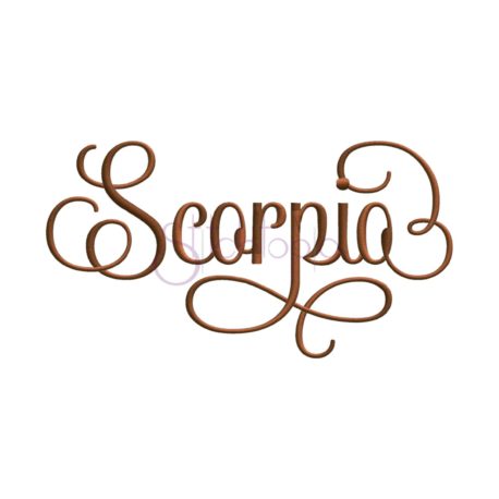 Stitchtopia Scorpio Embroidery Design – Word