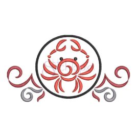 Zodiac Symbol Embroidery Design – Cancer