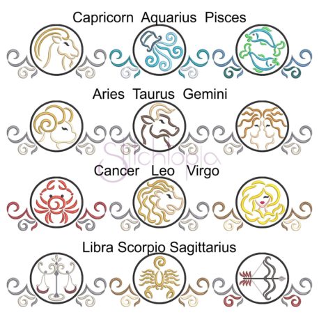 Stitchtopia Zodiac Complete Embroidery Set - With Name