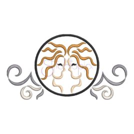 Zodiac Symbol Embroidery Design – Gemini