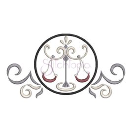 Zodiac Symbol Embroidery Design – Libra