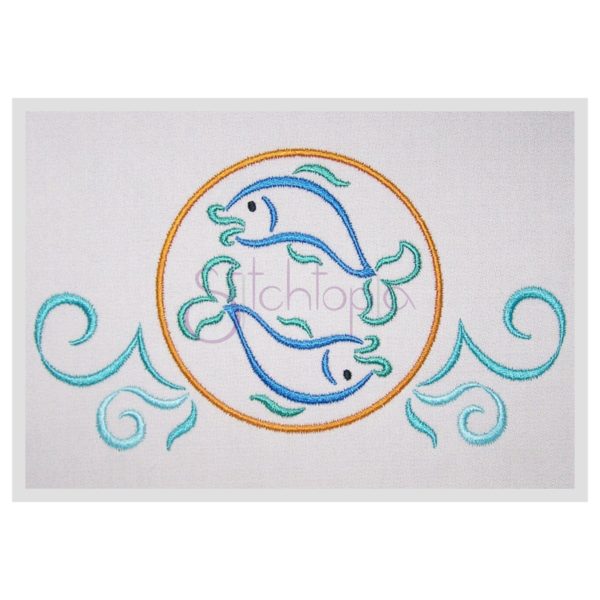 Zodiac Symbol Embroidery Design - Pisces - Image 2